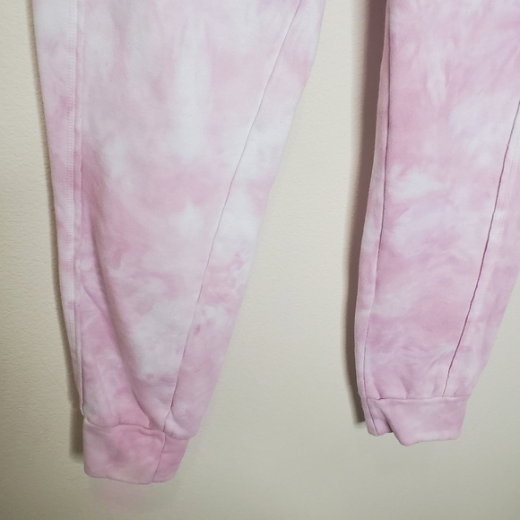 Free People Movement Work It Out Pink & White Tie Dye Fleece Jogger Sweatpants - Picture 10 of 13